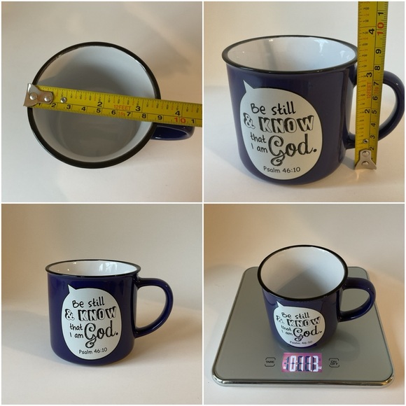 Be Still and Know Blue Ceramic Camp-style Coffee Mug - Psalm 46:10 - Picture 13 of 13